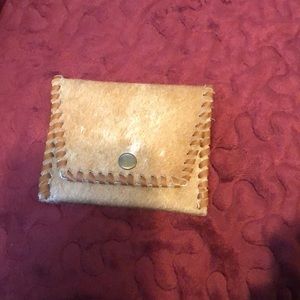 Cowhide card holder.